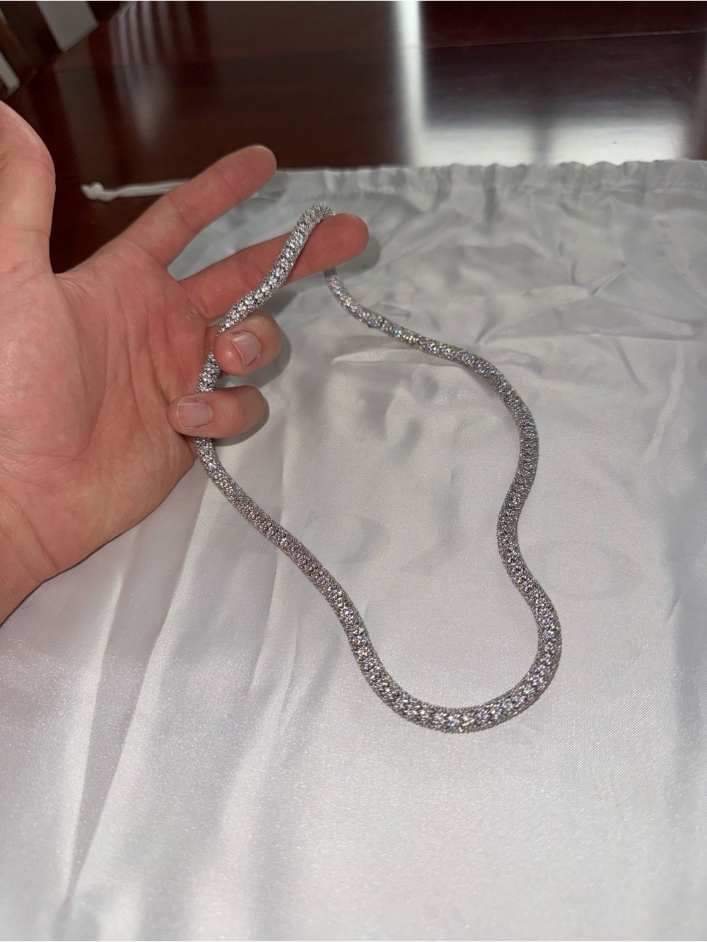 Sparkling Silver-Tone Crystal Necklace - Timeless Shine